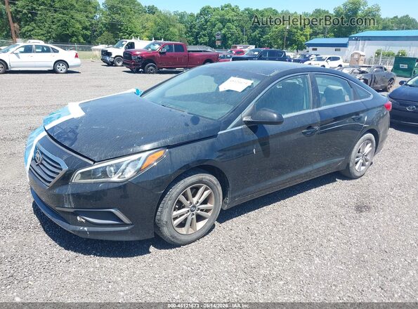 5NPE24AF6GH302254 2016 HYUNDAI SONATA Black Առջևի ձախ երեք քառորդ տեսարան