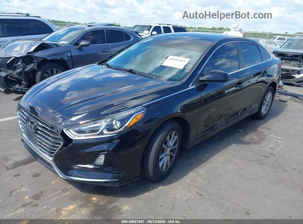 5NPE24AF6JH708641 2018 HYUNDAI SONATA Black Vista tres cuartos delantera izquierda