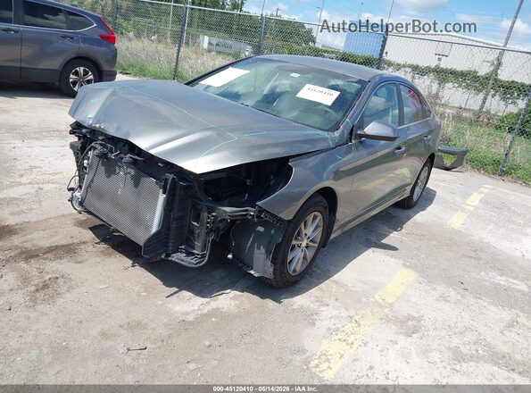 5NPE24AF6JH716965 2018 HYUNDAI SONATA Gray Առջևի ձախ երեք քառորդ տեսարան