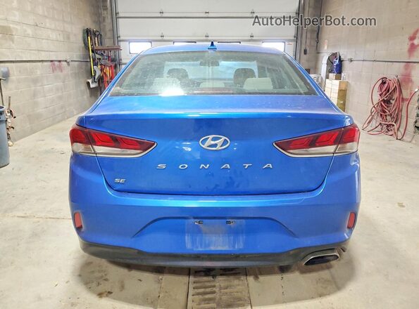 5NPE24AF6KH777640 2019 HYUNDAI SONATA Blue Rear view