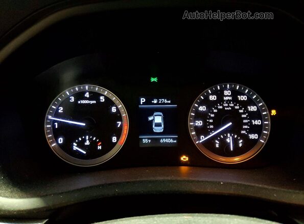 5NPE24AF6KH777640 2019 HYUNDAI SONATA Blue Instrument cluster view