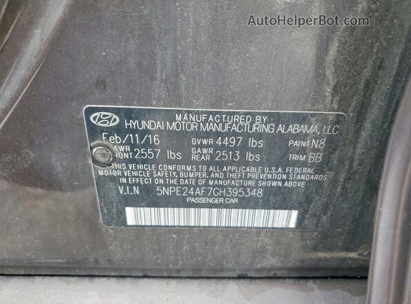 5NPE24AF7GH395348 2016 HYUNDAI SONATA Brown 