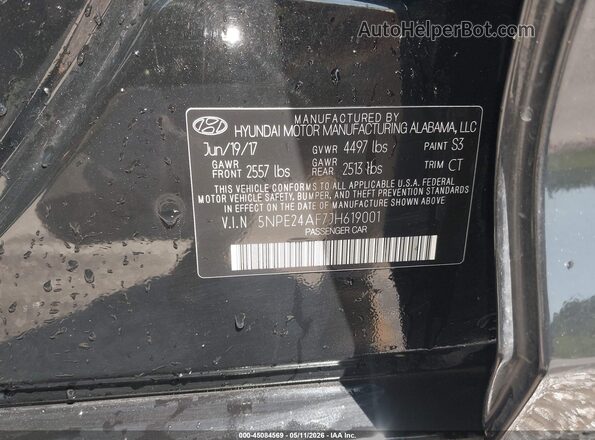 5NPE24AF7JH619001 2018 HYUNDAI SONATA Черный Вид подкапотного пространства