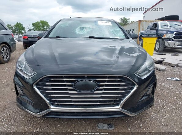 5NPE24AF8JH635546 2018 HYUNDAI SONATA Black Widok zestawu wskaźników