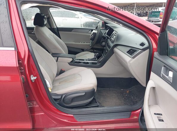 5NPE24AF9GH418693 2016 HYUNDAI SONATA Красный Вид салона спереди