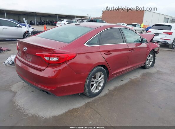 5NPE24AF9GH418693 2016 HYUNDAI SONATA Красный Задняя правая четверть