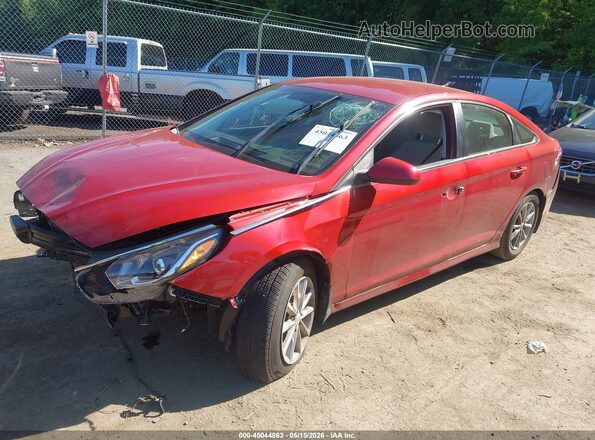 5NPE24AF9KH798420 2019 HYUNDAI SONATA Red Առջևի ձախ երեք քառորդ տեսարան