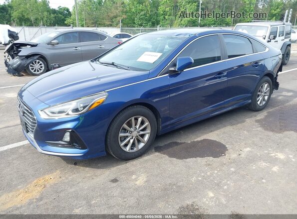 5NPE24AFXKH802832 2019 HYUNDAI SONATA Blue Vista tres cuartos delantera izquierda