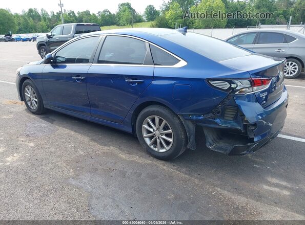 5NPE24AFXKH802832 2019 HYUNDAI SONATA Blue Trasero izquierdo