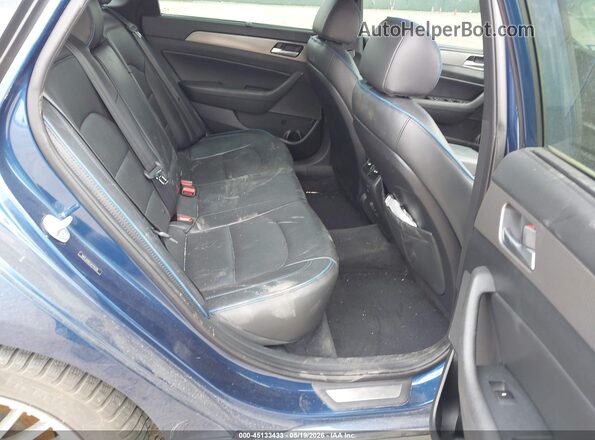 5NPE34AB3JH716335 2018 HYUNDAI SONATA Blue Vista de la etiqueta del VIN