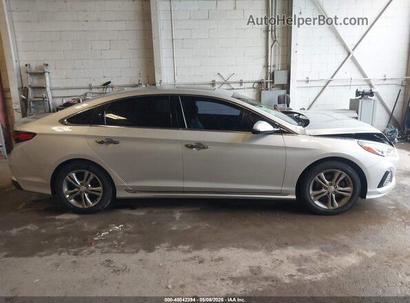 5NPE34AF0JH606491 2018 HYUNDAI SONATA Серебряный Вид задней части салона