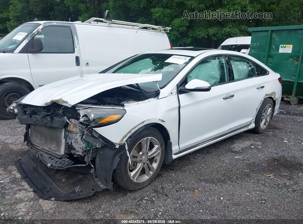 5NPE34AF0JH721060 2018 HYUNDAI SONATA White Առջևի ձախ երեք քառորդ տեսարան