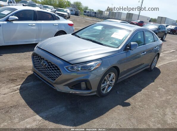 5NPE34AF0KH770454 2019 HYUNDAI SONATA Gray Front left
