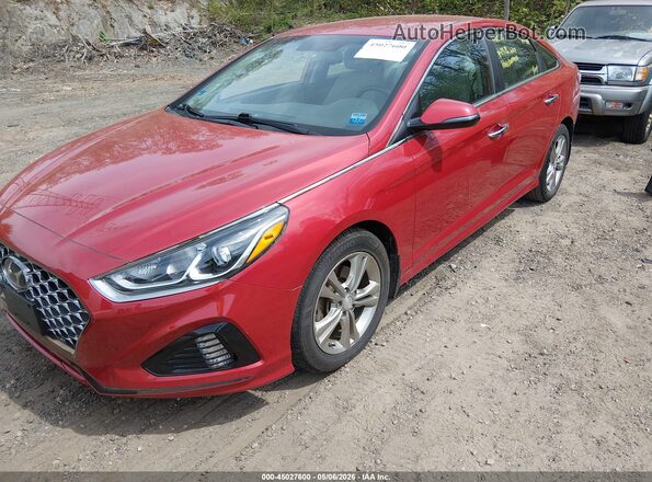 5NPE34AF0KH812704 2019 HYUNDAI SONATA Красный Передняя левая четверть