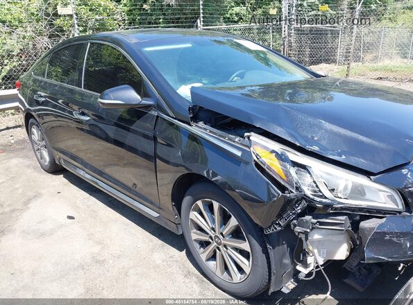 5NPE34AF1GH312879 2016 HYUNDAI SONATA Черный Вид задней части салона