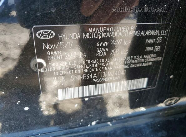 5NPE34AF1JH674041 2018 HYUNDAI SONATA Black 