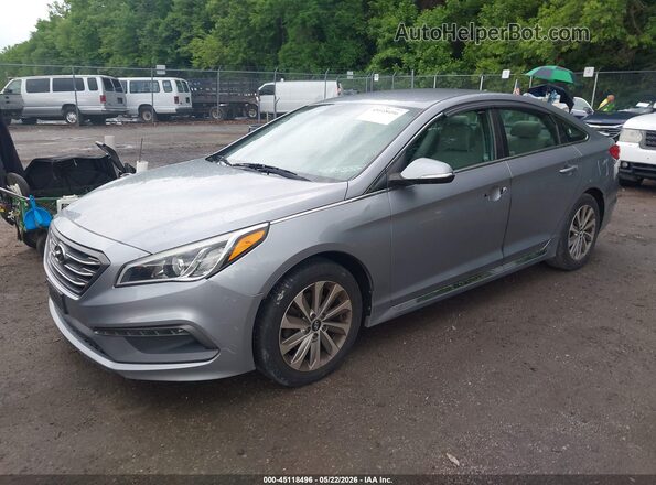 5NPE34AF3GH263121 2016 HYUNDAI SONATA Silver წინა მარცხენა ხედი სამი მეოთხედიდან
