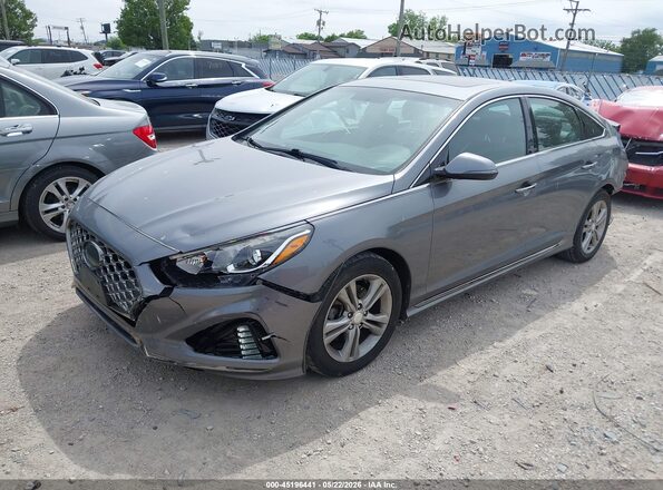 5NPE34AF3JH670282 2018 HYUNDAI SONATA Gray Przód lewy