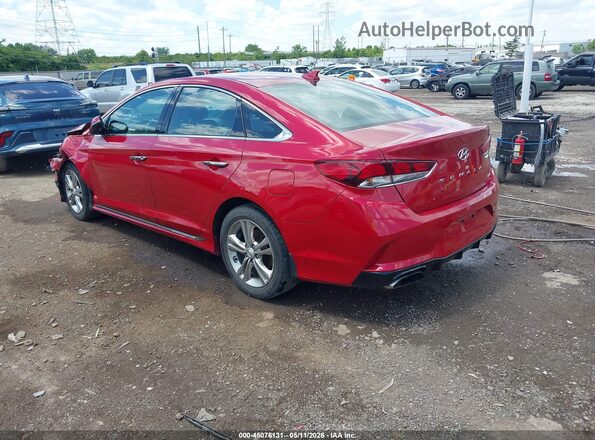 5NPE34AF3KH755754 2019 HYUNDAI SONATA Red Rear left