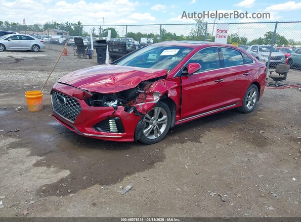 5NPE34AF3KH755754 2019 HYUNDAI SONATA Red Front left