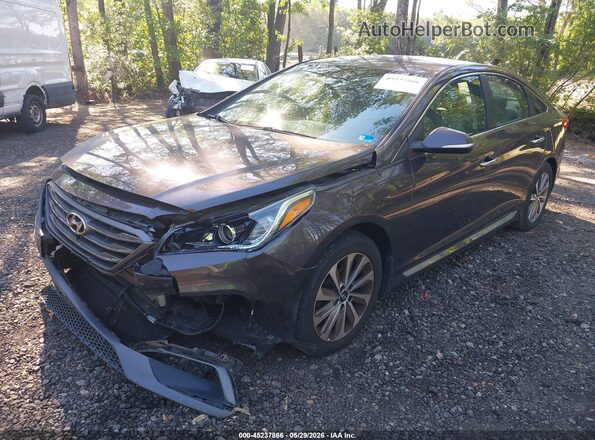5NPE34AF4GH278372 2016 HYUNDAI SONATA Brown Առջևի ձախ երեք քառորդ տեսարան