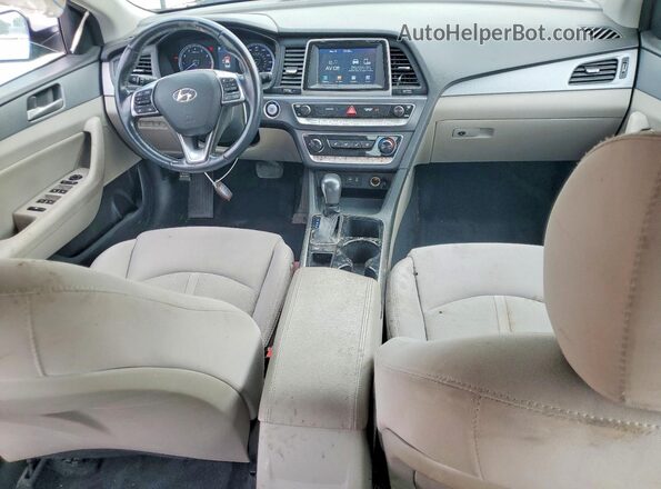 5NPE34AF4JH644824 2018 HYUNDAI SONATA White Widok deski rozdzielczej