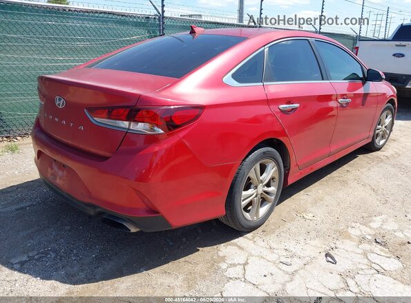 5NPE34AF4JH648565 2018 HYUNDAI SONATA Красный Задняя правая четверть