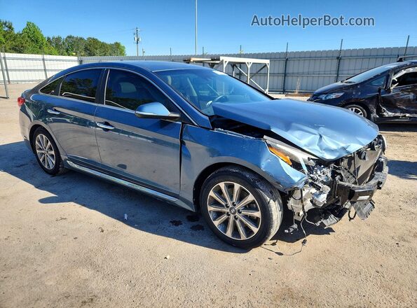 5NPE34AF5HH577998 2017 HYUNDAI SONATA Blue Передня права чверть