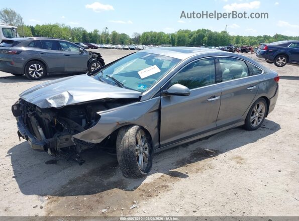 5NPE34AF5JH633363 2018 HYUNDAI SONATA Gray Przód lewy