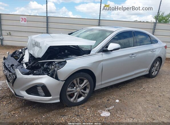 5NPE34AF5JH724214 2018 HYUNDAI SONATA Silver წინა მარცხენა ხედი სამი მეოთხედიდან
