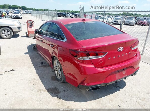 5NPE34AF5KH773401 2019 HYUNDAI SONATA Red Trasero izquierdo