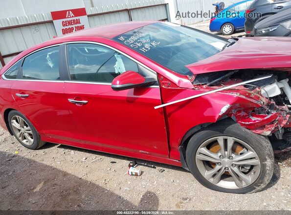 5NPE34AF5KH808762 2019 HYUNDAI SONATA Red Rear interior view
