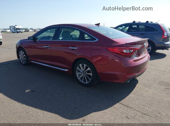 5NPE34AF6GH266787 2016 HYUNDAI SONATA Red Rear left