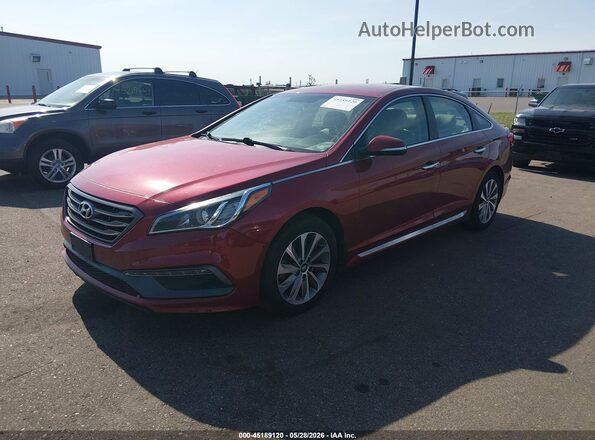 5NPE34AF6GH266787 2016 HYUNDAI SONATA Red Front left