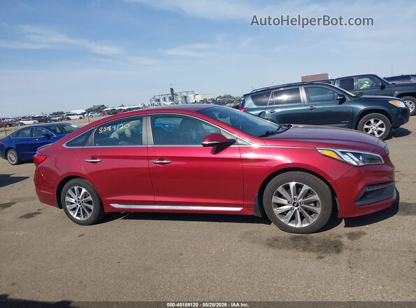 5NPE34AF6GH266787 2016 HYUNDAI SONATA Red Rear interior view