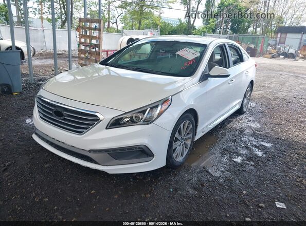 5NPE34AF6HH547280 2017 HYUNDAI SONATA White წინა მარცხენა ხედი სამი მეოთხედიდან