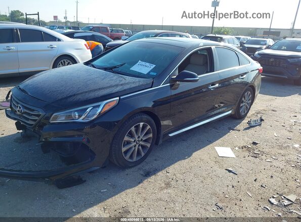 5NPE34AF7HH455742 2017 HYUNDAI SONATA Black Przód lewy