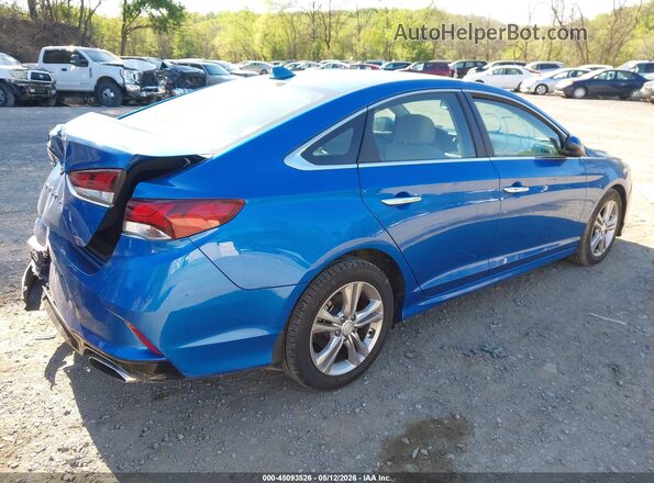 5NPE34AF7JH661570 2018 HYUNDAI SONATA Blue Задня права чверть
