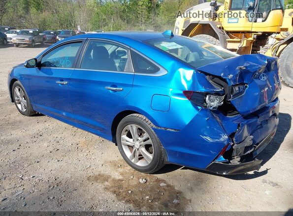 5NPE34AF7JH661570 2018 HYUNDAI SONATA Blue Задня ліва чверть