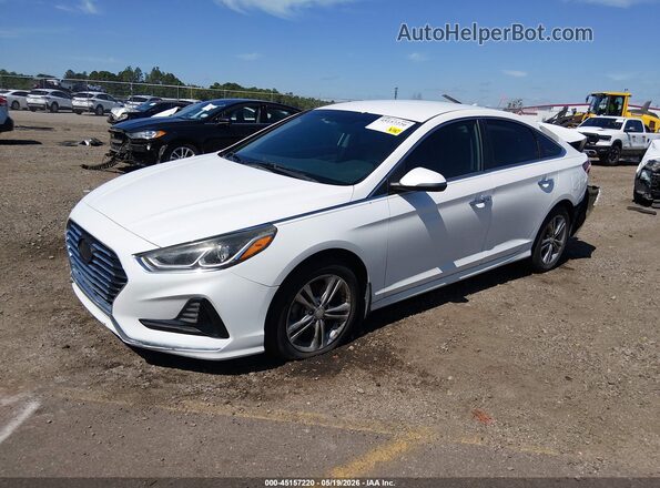 5NPE34AF7JH681186 2018 HYUNDAI SONATA White Առջևի ձախ երեք քառորդ տեսարան