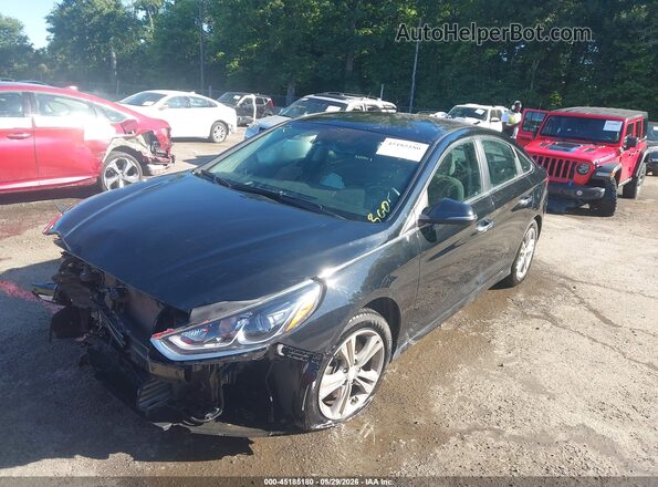 5NPE34AF7KH748791 2019 HYUNDAI SONATA Black წინა მარცხენა ხედი სამი მეოთხედიდან
