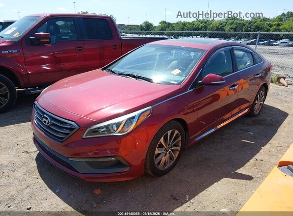 5NPE34AF8GH412395 2016 HYUNDAI SONATA Red Դիմացի տեսք