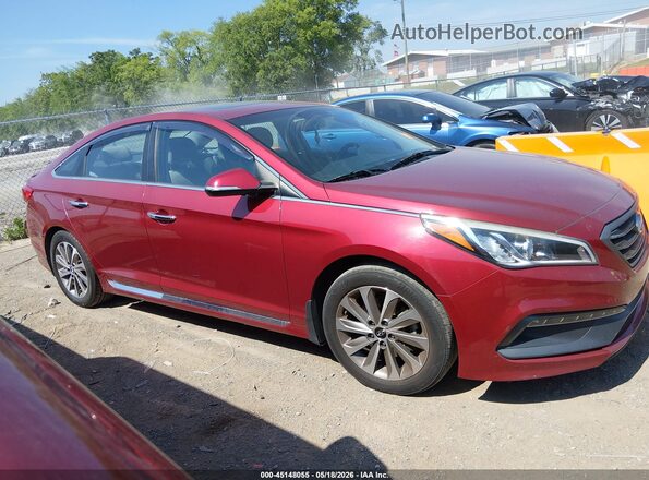 5NPE34AF8GH412395 2016 HYUNDAI SONATA Red Սալոնի հետևի տեսք
