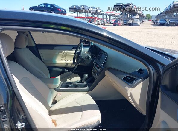 5NPE34AF8JH660234 2018 HYUNDAI SONATA Черный Вид салона спереди
