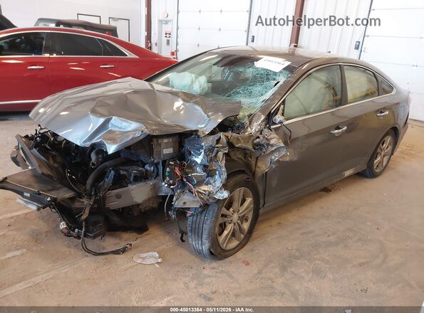 5NPE34AF9JH665538 2018 HYUNDAI SONATA Gray Front left