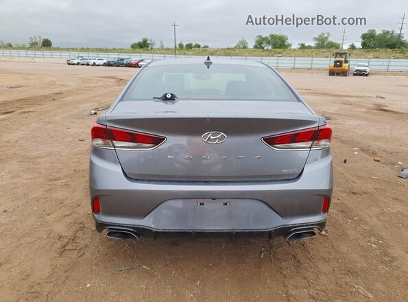 5NPE34AF9JH690178 2018 HYUNDAI SONATA Charcoal Rear view
