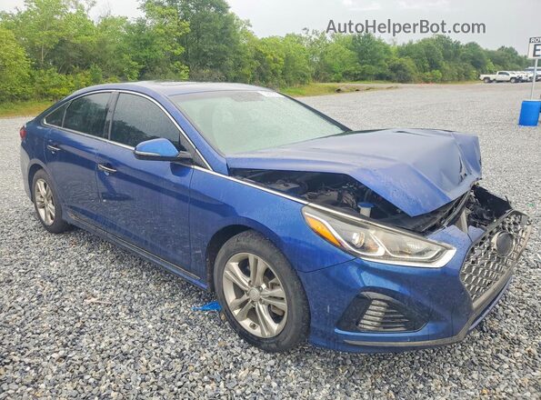 5NPE34AF9JH722787 2018 HYUNDAI SONATA Blue Передня права чверть