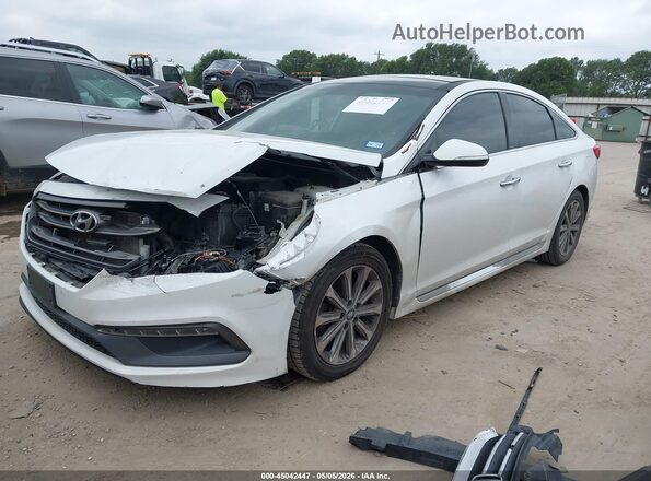 5NPE34AFXGH299873 2016 HYUNDAI SONATA White წინა მარცხენა ხედი სამი მეოთხედიდან