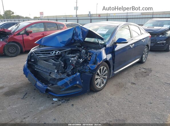 5NPE34AFXGH312783 2016 HYUNDAI SONATA Blue Vista tres cuartos delantera izquierda
