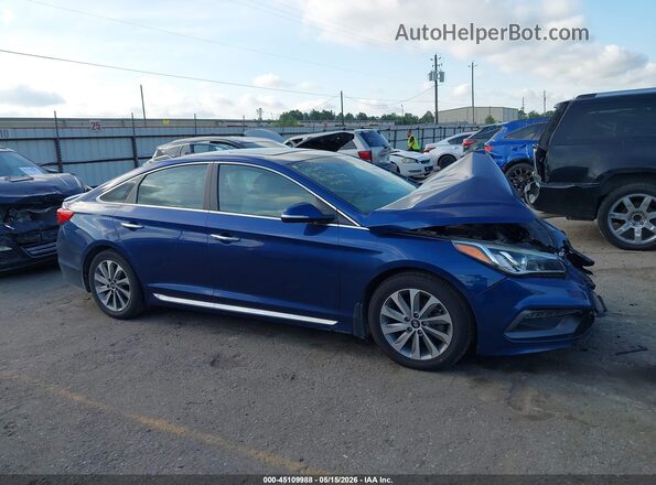 5NPE34AFXGH312783 2016 HYUNDAI SONATA Blue Vista interior trasera